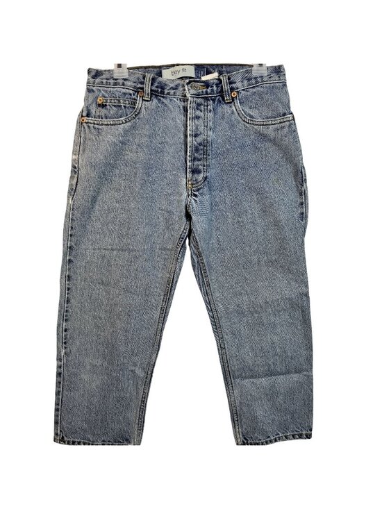 GAP Denim - Gap Boy Fit Womens Button Fly High Rise Blue Medium Wash Size 8 Capri Jeans